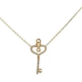 The Heart Key -14K Gold and CZ