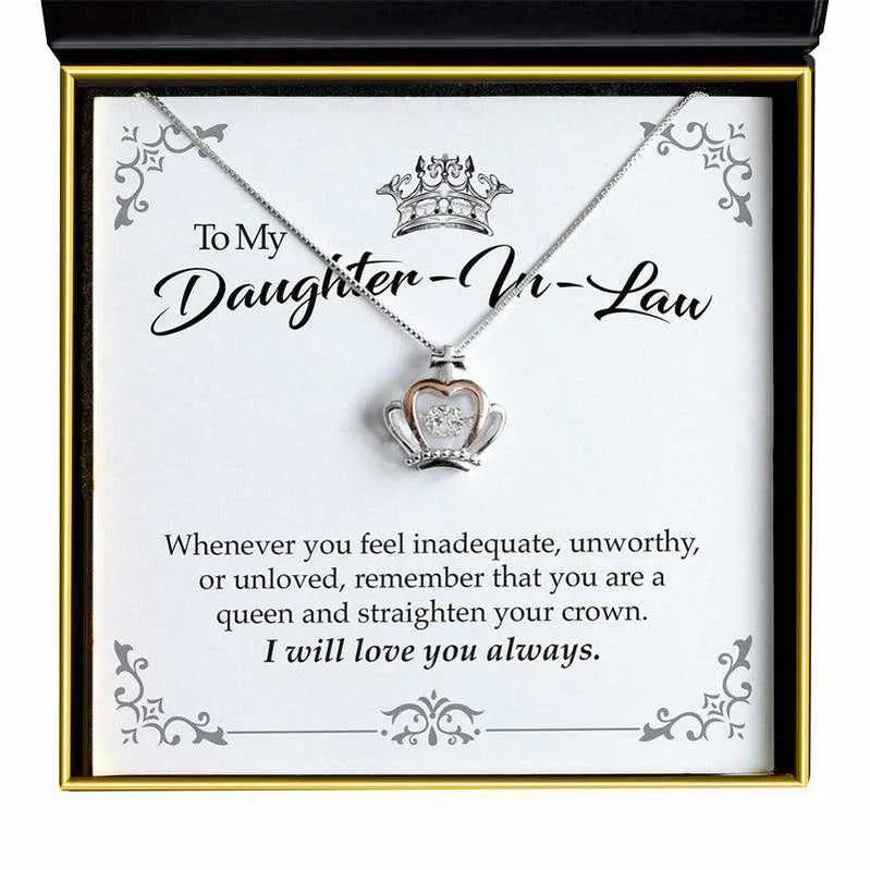 To My Daughter in law-Luxe Crown Necklace Gift Set