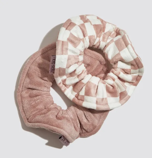 Towel Scrunchie 2 Pack - Terracotta Checker