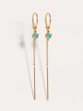 Ulfa Silver Droplet Chain Earrings