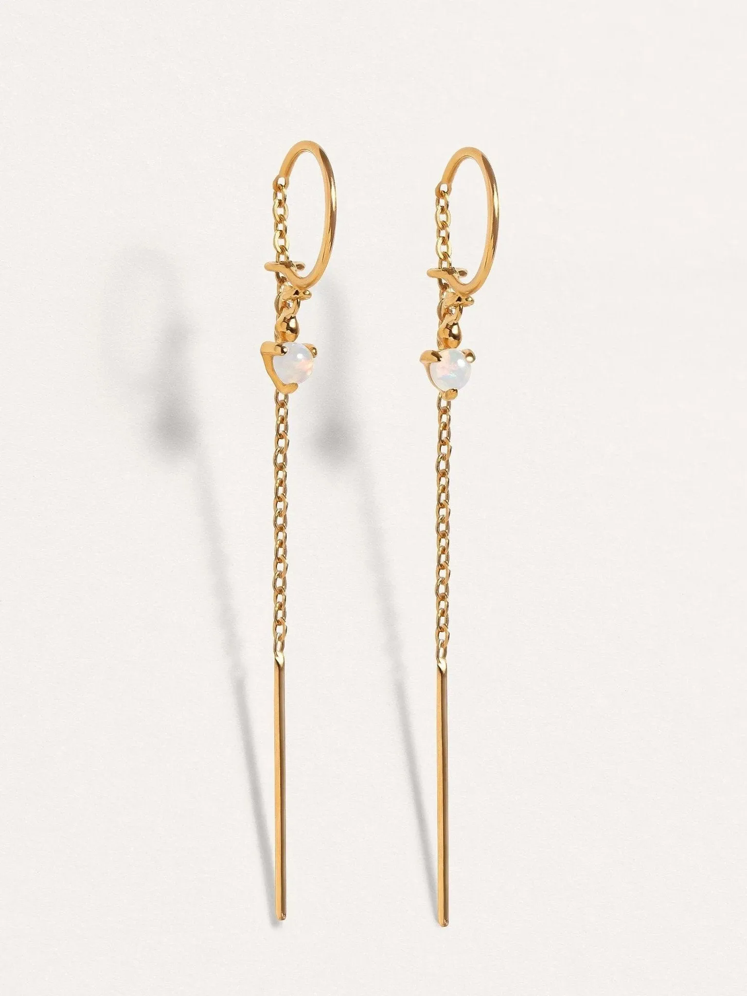 Ulfa Silver Droplet Chain Earrings