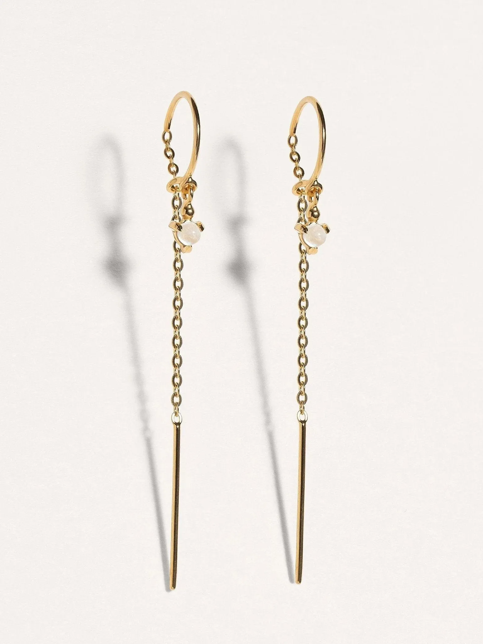 Ulfa Silver Droplet Chain Earrings