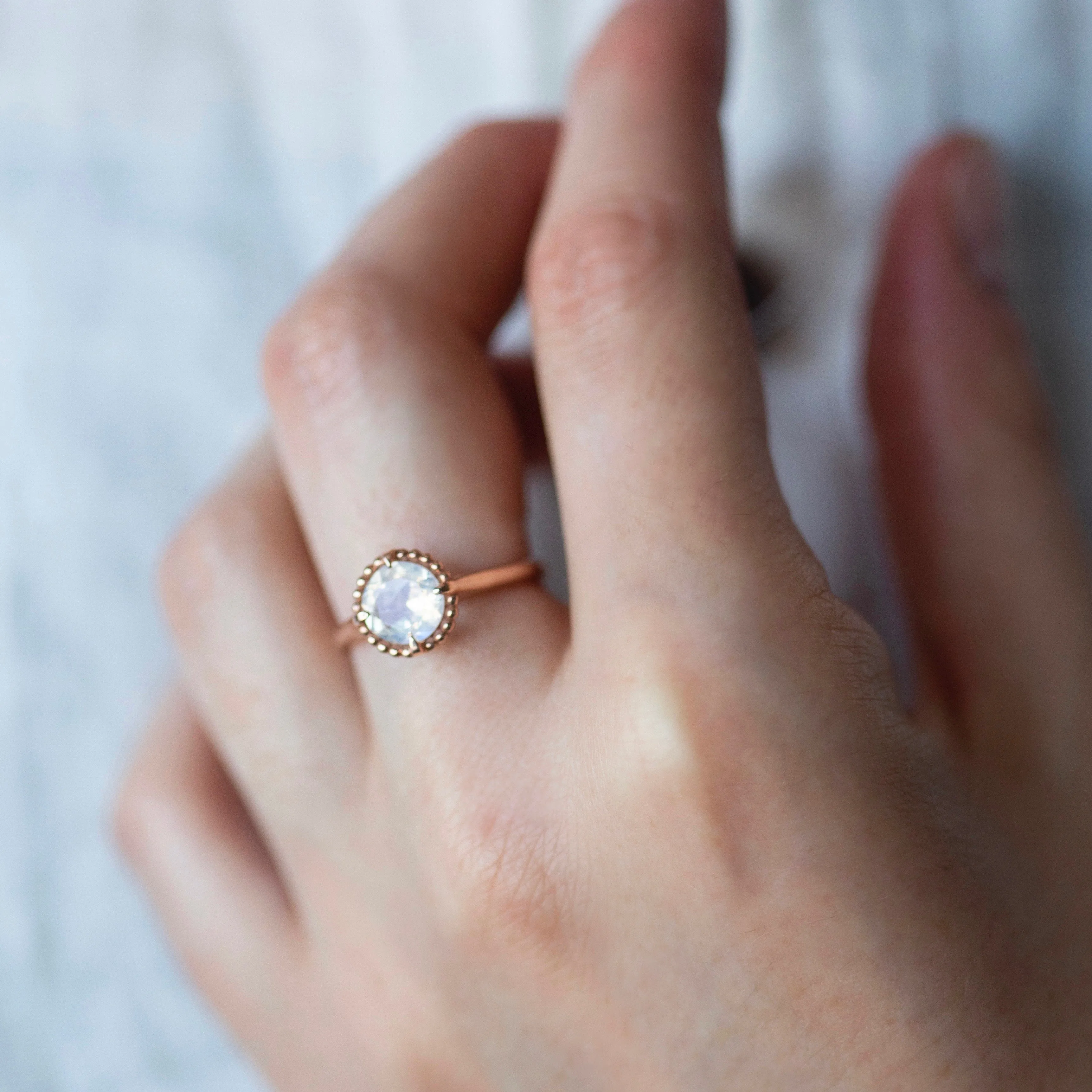 Unique Moonstone Engagement Ring - Moonstone Compass Ring - Moonstone Wedding Set