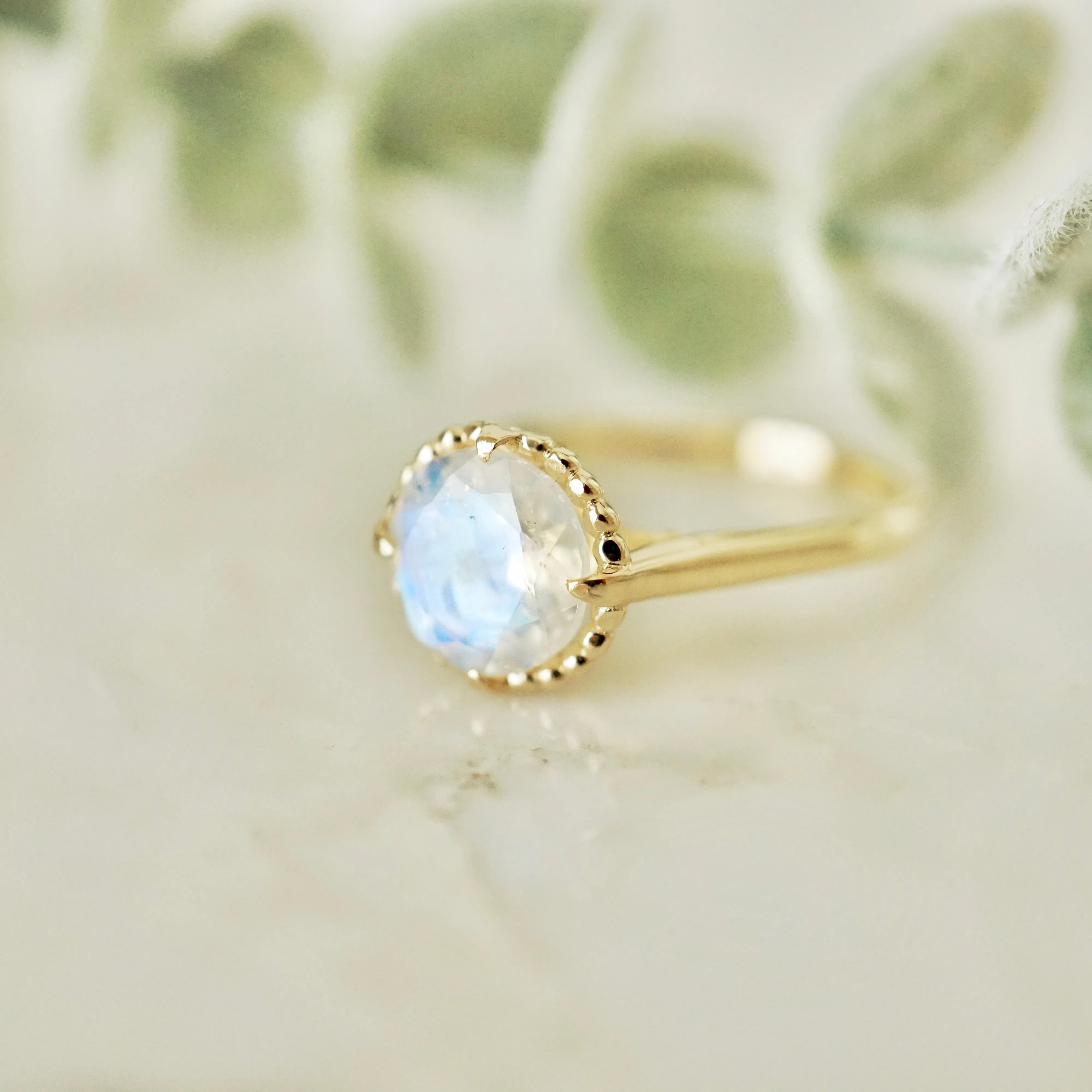 Unique Moonstone Engagement Ring - Moonstone Compass Ring - Moonstone Wedding Set