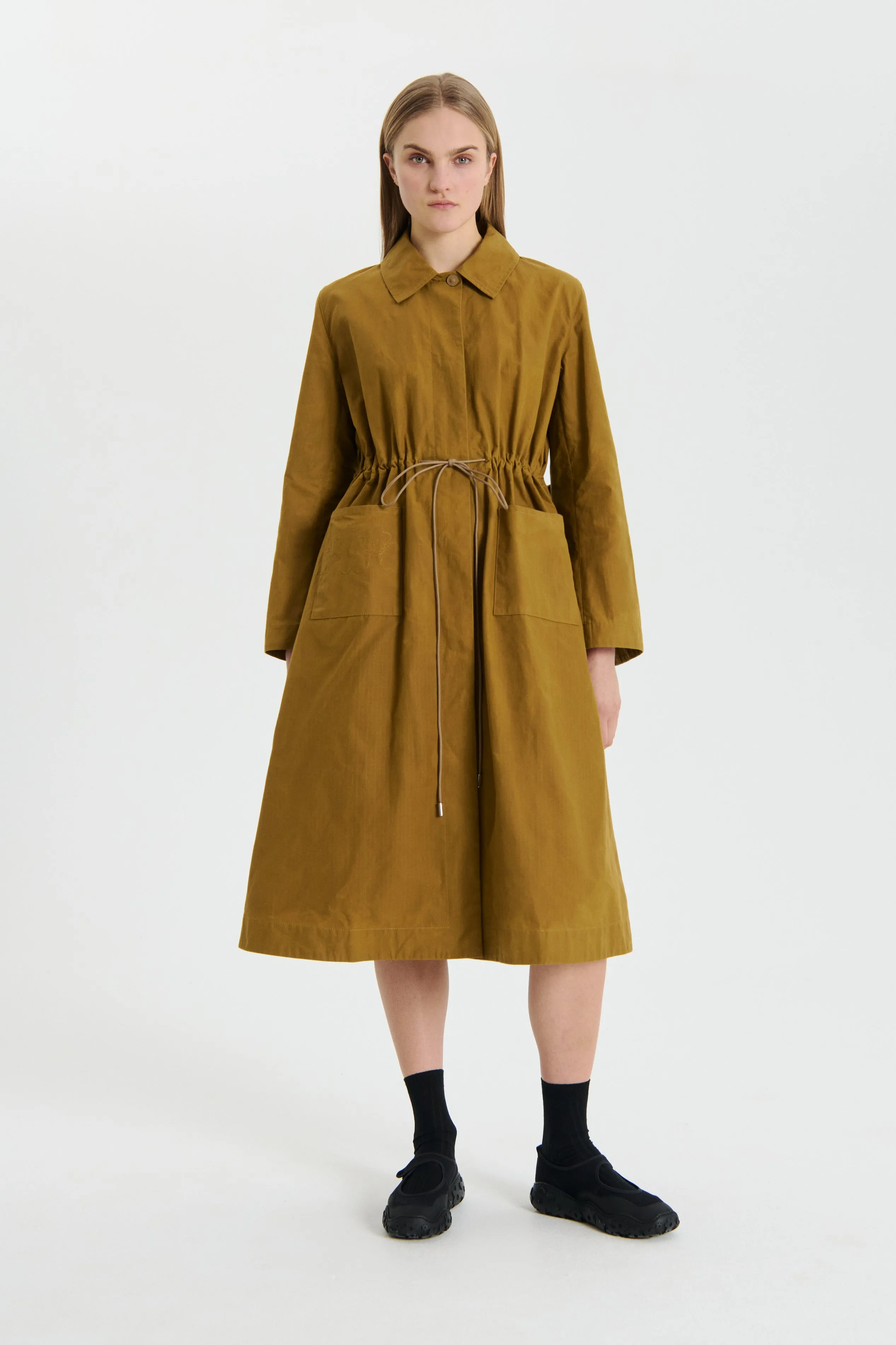 VANIA | COAT RIPSTOP COTTON OCHRE