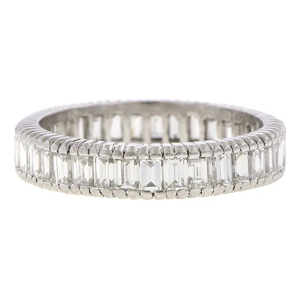 Vintage Baguette Diamond Eternity Band Ring, Size 7