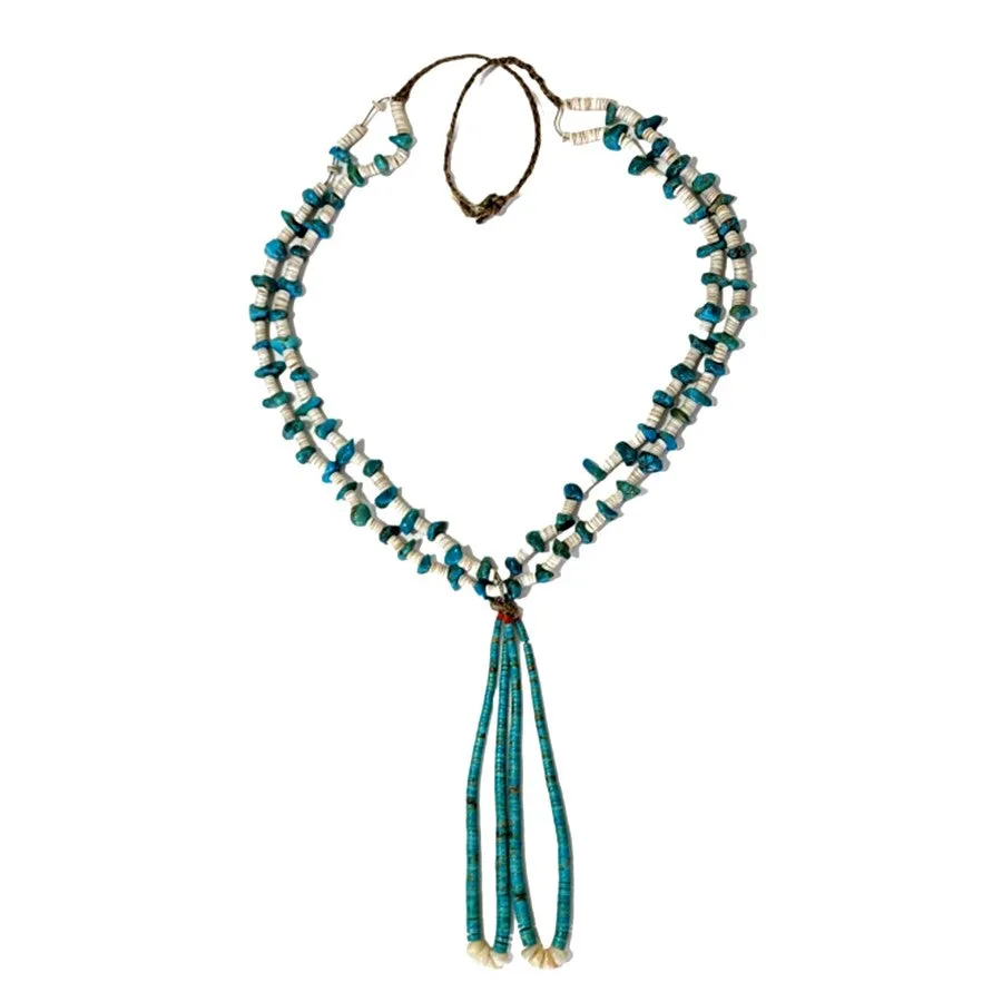 Vintage Kewa 1960s Turquoise Jacla Necklace - 32