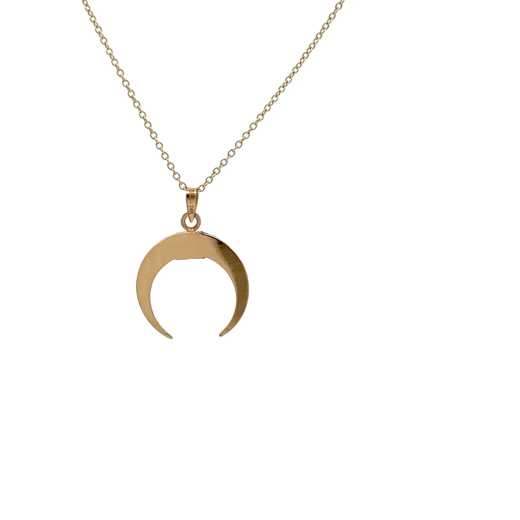 WD1291 14kt Gold Crescent Necklace