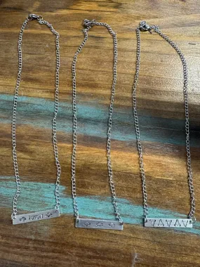 Western Single Bar Engraved Necklaces