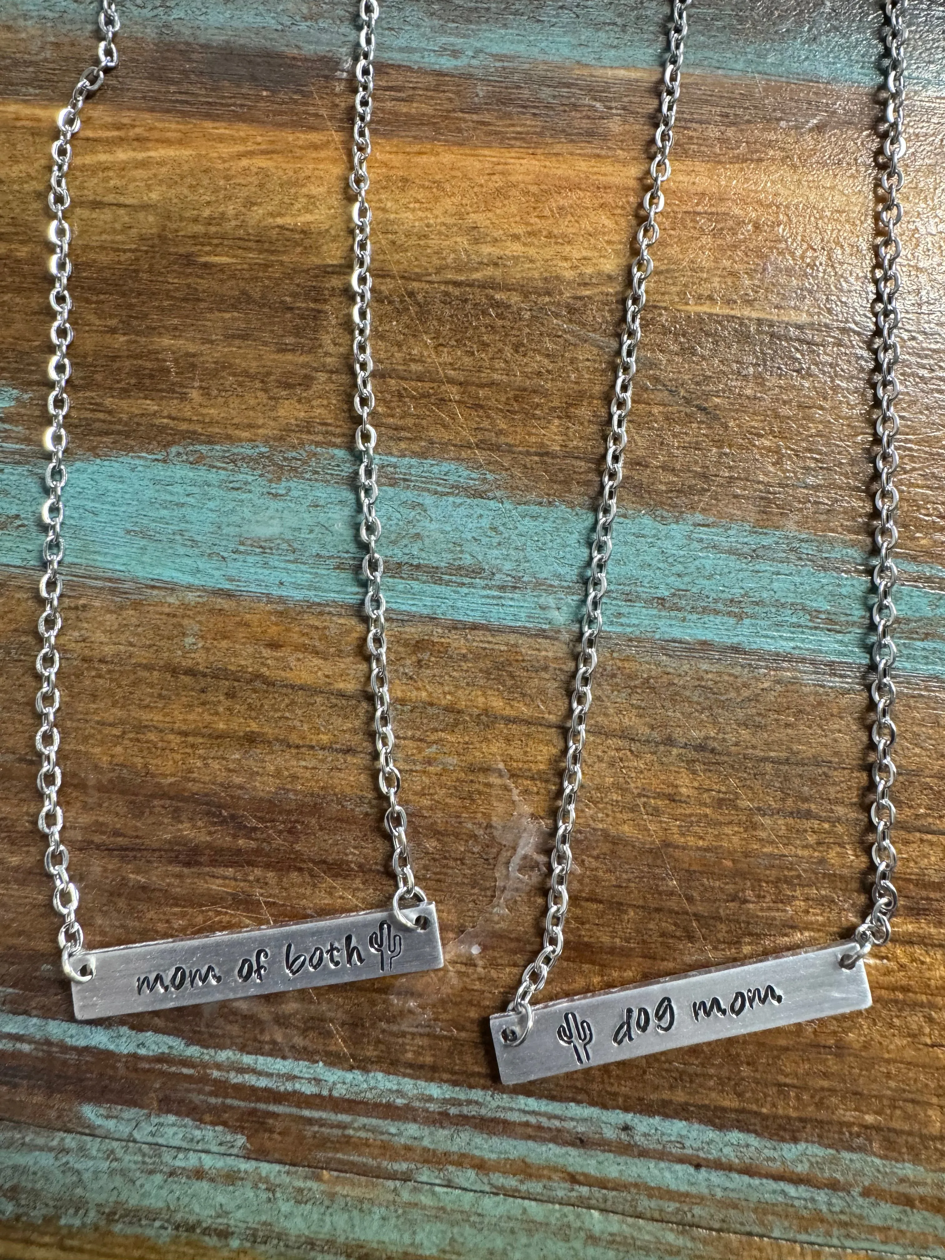 Western Single Bar Engraved Necklaces