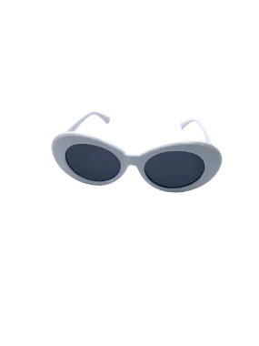 White Oval Frame Sunglasses One Size