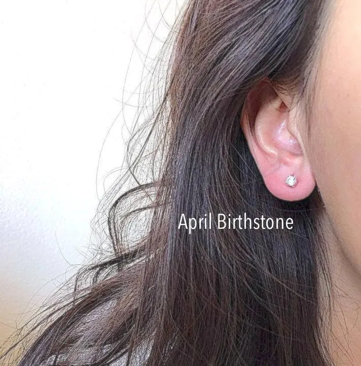 Wholesale Birthstone Stud Earrings- 4mm Stud earrings, 12 colors, Birthstone Jewelry, Bridesmaid Jewelry, Solitaire Stud earrings,Cubic zirconia Studs