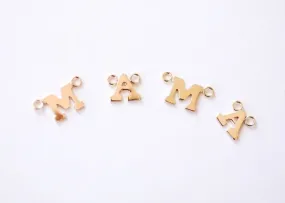 Wholesale Gold Filled Initial Letter Charm Connector Link l Alphabet Letter Charm Pendant Personalized Charm Permanent Jewelry [GFCH4]