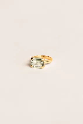 Wouters & Hendrix - Ring with Green Amethyst Crystal in Gold