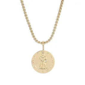 Zodiac Pendant & Thin Box Chain Necklace