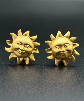 【フランス輸入】ヴィンテージ SPHINX サン フェイス イヤリング/Vintage SPHINX Sun Face Clip On Earrings